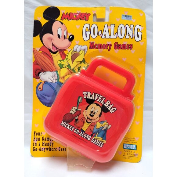 Parker Brothers Disney Vintage 1990 Mickey Go-Along Memory Games Travel Bag NOS - Picture 1 of 6